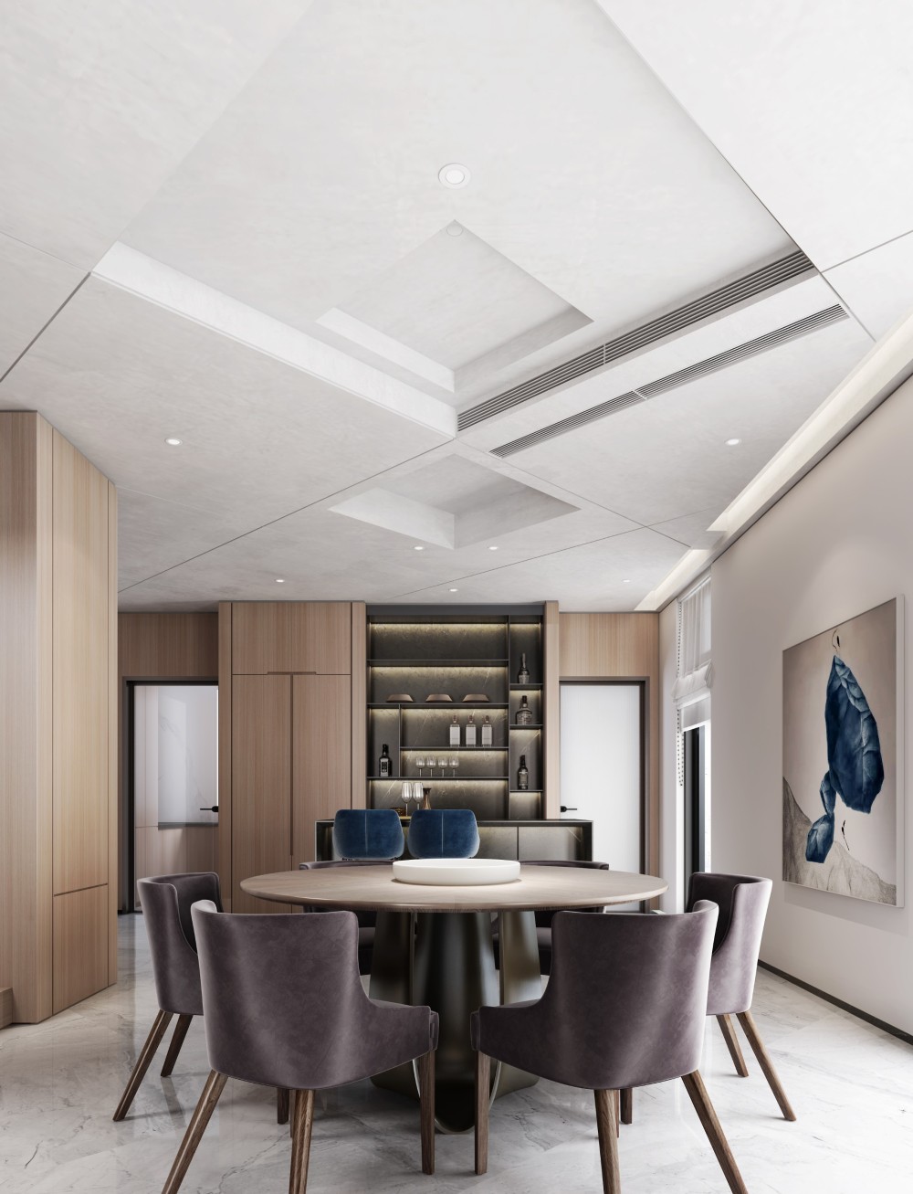 新中式风格别墅家装案例效果图-餐厅