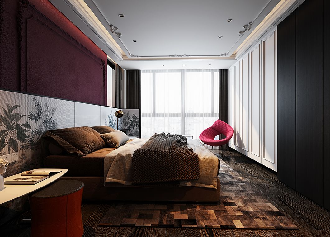 时尚轻奢风格家装设计室内装修效果图-主卧 时尚轻奢风格家装设计室内装修效果图-主卧