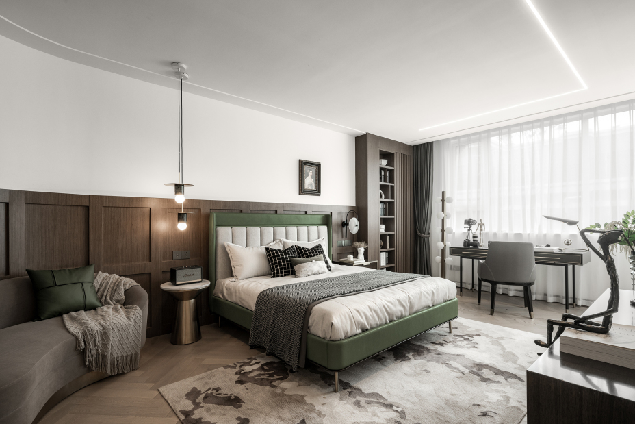 欧式轻奢风格家装设计室内装修效果图-主卧 欧式轻奢风格家装设计室内装修效果图-主卧