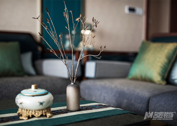 新中式风格室内装修设计效果图-保利外滩一号三居112平米-室内装修设计 新中式风格室内装修设计效果图-保利外滩一号三居112平米-室内装修设计