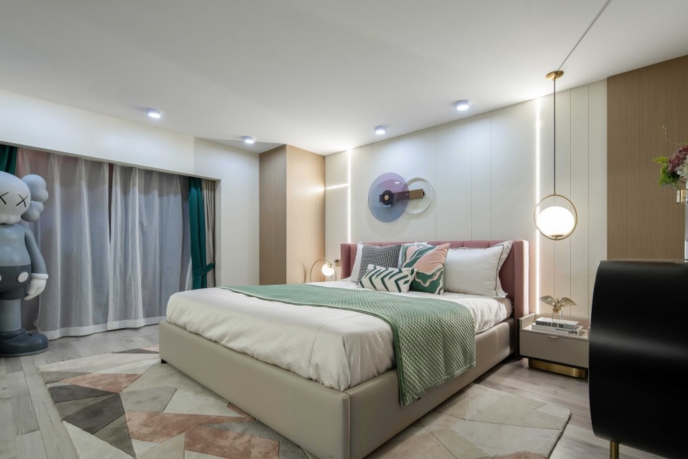 现代轻奢风格室内家装案例效果图-卧室 现代轻奢风格室内家装案例效果图-卧室